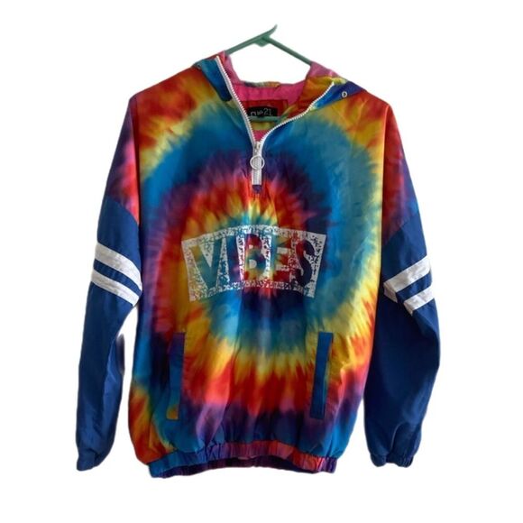 Rue 21 rainbow tie dye windbreaker - Picture 1 of 8